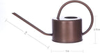 Metal Watering Can 1.3L Modern Style Watering Pot with Handle and Long Spout,Brown Color