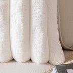Faux Fur Plush Throw Pillow Covers 20x20 Inch Set of 2 - Luxury Decorative Fuzzy Striped Soft Cozy Pillowcase for Couch, Sofa, Living Room - Cream White