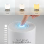 Small Touch Cordless Bedside Table Lamp Rechargeable Dimmable Nightstand Lamp for Bedroom Portable Night Light for Kids LED Lamp with Warm White Lights for Living Room Home Gifts (White)