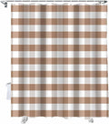Vandarllin Rustic Brown White Buffalo Check Plaid Pattern Shower Curtain, Farmhouse Shower Curtains Set with Hooks, Waterproof Fabric Bathroom Curtains Decor Home Accessories, Stall Long 36 X 78 Inch