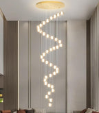 236'' Long Large Crystal Chandeliers LED Chandeliers for High Ceiling Handing Light Fixture for Entrance Hallway Foyer Staircase Lobby Gold
