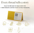 【Proof of Purity】 Hand Towel, 14 x 28 inch, 100% Organic Cotton, Double-Ply Yarn 30/2, Oeko-Tex Class 1, Loop-Dense, Made in Japan,Ivory, Pack of 2