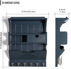 Wall Mail Organizer with Storage Drawer and 6 Hooks, Easy Install Key Rack for Entryway and Home Decor, Luxury Gray