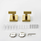 KOKOSIRI Robe Hooks Bathroom Towel Coat Hook for Bath Kitchen Wall 2 Pack Brushed Gold Stainless Steel B1013BG-P2