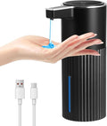 Automatic Soap Dispenser Touchless, USB Rechargeable Smart Hand Soap Dispenser, 4 Levels Adjustable, 13.5 oz/400 ml Wall Mounted for Bathroom, Kitchen (Thick Black)