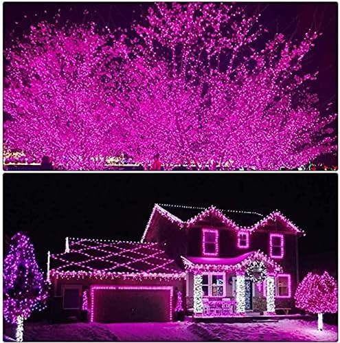 ILLUMINEW 500 Led Pink String Lights Indoor Outdoor Christmas Decorations, 174 Ft 8 Modes Plug in Fairy Lights Pink Valentine Day Room Decor