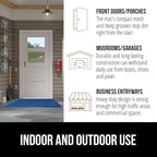 GORILLA GRIP Dirt Grabber Mesh Doormat, Low-Profile, Stain and Fade Resistant Heavy Duty Quick Dry Striped Doormats, Mats for Indoor or Outdoor Entry, Shoe Scraper, Garage Entrance Mat 47x35, Blue