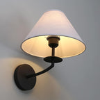 PERMO Vintage Antique Wall Sconce Black Linen Sconce wiht 11" Tapered Shade Hardwired Sconces Indoor Wall Lights for Living Room Bathroom Bedroom Hallway Entertry