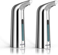 Convenient Automatic Soap Dispenser,4 Adjustable Levels Touchless Hand Sanitizer Pump with Infrared Sensor, 400 ml Countertop Electric Soap Dispenser for Bathroom,Kitchen (Silver+Silver)