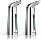 Convenient Automatic Soap Dispenser,4 Adjustable Levels Touchless Hand Sanitizer Pump with Infrared Sensor, 400 ml Countertop Electric Soap Dispenser for Bathroom,Kitchen (Silver+Silver)