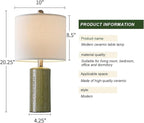 20.25" Small Table Lamps Set of 2 Modern Ceramic Lamps for Living Room Farmhouse Bedside Lamps Boho Lamps for Night Stands Green Bedroom Lamp Side Table Lamps End Table Lamp