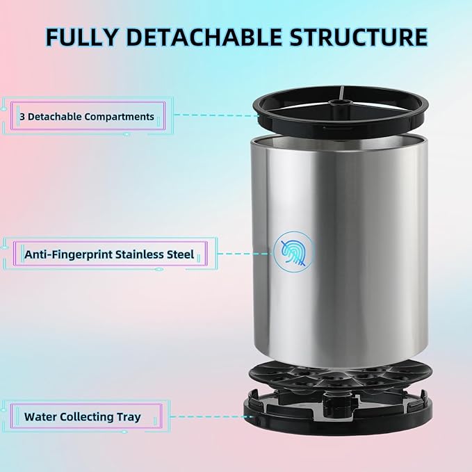 Utensil Holder For Kitchen Counter Organizer Extra Large Silverware Caddy Cooking Utensil Stainless Steel Rotating Kitchen Storage 3 Compartment Flatware Spoon Spatula