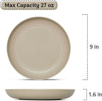 12PCS Unbreakable Dinner Plates, Dishwasher & Microwave Safe Plastic Plates Reusable, Lightweight Wheat Straw Plates for Kitchen (Simplicity, 9 In.)