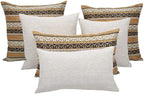 Kilim Throw Pillow Covers Mustard Yellow and Black - 14 x 24 Inches Decorative Lumbar Pillows, Boho Room Decor for Couch, Bohemian Outdoor Case for Farmhouse, Ethnic Shams, Patio