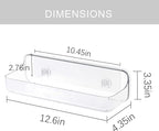 TZAMLI Shower Caddy Bathroom Shelves, No Drilling Self Adhesive Shelf Plastic Clear Shower Organizer, Wall Mounted Rack Inside Shelves for Bathroom Kitchen Storage