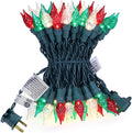 Red White and Green Christmas Lights Outdoor Faceted C5 70 LED