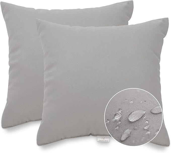 JMGBird Outdoor Pillows Set of 2 Outdoor Throw Pillows Waterproof with Insert 18×18 Inch Outdoor Pillow for Patio Furniture