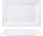 Beaded Serving Platters for Appetizer, Veggie, Charcuterie,Dessert, Set of 4, White Serving Trays for Party & Entertaining, Large Unbreakable Rectangular Party Platters,Serving Dishes