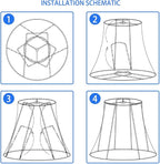 Double White Lamp Shade Set of 2, TOOTOO STAR Large Barrel Lampshade for Floor Light and Table Lamp 6x12x8.5 inch, DIY Fabric Natural Linen Hand Crafted, Spider (White, 6x12x8.5 inch)