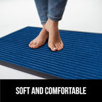 GORILLA GRIP Traffic Guard Door Mat, 70x24, Heavy Duty Welcome Mats, Commercial Office Space Doormat, Waterproof, Fade Resistant, Strong Rubber Backing, Low Profile, Shoe and Boot Scraper, Blue