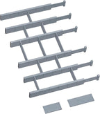 6 Pack Bamboo Drawer Dividers with 12 Inserts, Expandable Adjustable Clothes Drawer Organizers and Storage from 17" to 22" for Kitchen, Bedroom, Dresser, Cosmetics (Gray)