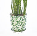 CHIVE ‘Liberte’ Ceramic Succulent Pots — 4.25” Cute Vintage Farmhouse Style Planters for Indoor Plants — Beautiful Home & Kitchen Decor — Green Leaves