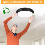 36W Black Flush Mount LED Ceiling Lights, 13in 4000lm Super Bright Dimmable LED Ceiling Light Fixtures, 2700K/3000K/4000K/5000K/6500K Adjust, Modern Ceiling Lamp for Bathroom Hallway, 2-Pack