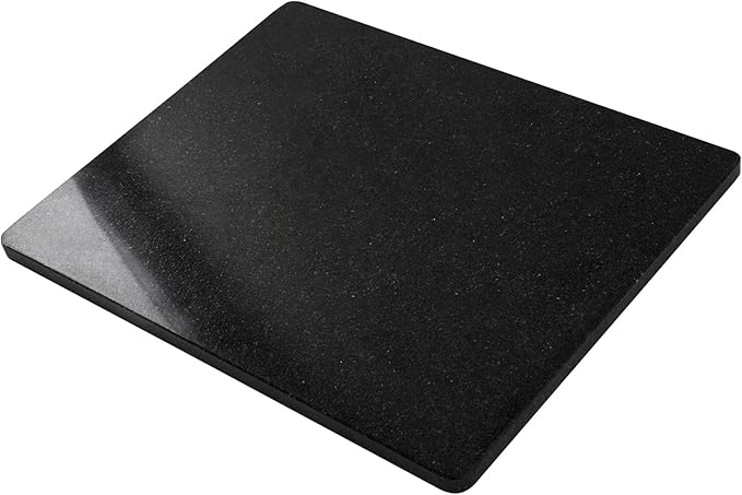 Natural Black Marble Cutting Board For Kitchen, 16 x 20 Inch Marble Slab Granite Cutting Board With Non-Slip Feet For Baking, Cheese, Chocolate, Black Granite
