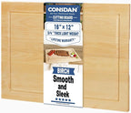 CONSDAN Wood Cutting Board for Kitchen, 16 x 12, Soild Birch Wood, Edge Grain, Chopping Board, Butcher Block with Juice Groove, Prefinished with Food-Safe Oil, 3/4" thick