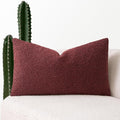 MIULEE Textured Boucle Throw Pillow Cover Christmas Burgundy Red Accent Solid Lumbar Pillow Case Decorative Soft Pack of 1 Couch Cushion Chair Sofa Bedroom Livingroom Home Decor,12x20 Inch