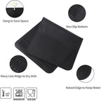 Silicone Dish Drying Mat for Multiple Usage,Easy clean,Eco-friendly,Heat-resistant Silicone Mat for Kitchen Counter or Sink,Refrigerator or Drawer Liner Black 5XL 36inches x 18inches