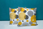 CAPSCEOLL 2PCS White Zipper Pillow Cases 20X20Inch Stripe Yellow Gray Abstract Black Circle Geometric Pillow Cover for Bedroom Sofa Living Room