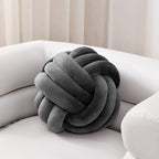 Sioloc Soft Knot Ball Pillows,Round Throw Pillow Cushion Home Decoration Plush Pillow,Throw Knotted Pillow Handmade Round Plush Pillow（10.6inches,Dark Grey）