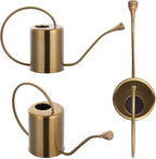 1/2 Gallon 68oz Long Spout Stainless Steel Gold Colored Watering Can for Indoor Plant Watering or Outdoor Gardening with 2 Removable Spray Spout for Flowers, Medium