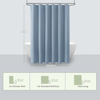 Inhousolu Fabric Shower Curtain Waffle Weave, Fog Blue 230 GSM Heavy Duty, Weighted Hem, 8 Metal Hooks, Water Repellent, Machine Washable, Hotel Spa Luxury Bath Curtain Set, 36 x 72 Inch