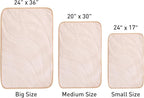Bath Mats 36x24 Non-Slip Absorbent Bathroom Rug, Quick Dry Machine Washable Shower Tub Mat with Rubber Backing, Soft Floor Carpet for Bathroom Decor Wave White