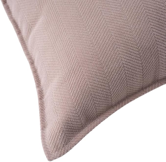 Luxury Tweed & Chenille Throw Pillow Covers – Set of 2 (18" x 18") with Soft and Luxurious Textures Decorative Throw Pillows for Couch, Bed, and Home Decor (Pink)