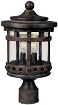 Maxim Santa Barbara VX Three Light Outdoor Pole Mount with Sienna Finish and Seedy Glass
