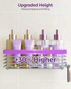 ODesign Shower Caddy 3 Pack SUS304 Stainless Steel-No Drilling-Shower Bathroom Shelves Rack,Rustproof Wall Mounted,Adhesive Shower Shelf Basket Organizer-Grey