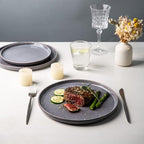 AmorArc Dinner Plates Set of 6, 10.5 Inch Reactive Glaze Ceramic Plates Set, Microwave, Dishwasher Safe, Scratch Resistant, Modern Large Dinnerware Dishes Set Kitchen Stoneware Plates