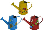 Decorative Wild Flower & Bee Metal Watering Can (Vol: 4 Cups) | Small Red Watering Can | Garden Décor Housewarming Gift for Mother Women Friends Gardeners