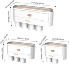 iHave Toothbrush Holders for Bathrooms, 4 Cups Toothbrush Holder Wall Mounted with Large Capacity Drawer and Tray - Bathroom Storage & Bathroom Organizer