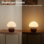 Mushroom Lamp Table Lamp for Bedroom,Desk Bedside Small Lamps for Living Room Night Stands,Mushroom Decor Cute Mini Modern Mid Century Lamps,Unique Aesthetic Home Living Room Decor(Coffee)
