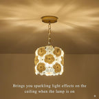 Modern Flower Small Pendant Lighting 2-Pack Gold Glass Pendant Light with White Ceramic Flowers 1-Light for Kitchen Island Sink Dining Room Entryway Hallway, E26