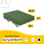 AAAAAcessories Outdoor Seat Cushions for Chairs, Waterproof, Fade-Resistant Patio Furniture Replacement Cushions, 18.5" x 16" x 3", Set of 2, Dark Moss