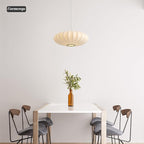 20 Inch Lantern Pendant Light, White Imitation Silk Lampshade, Bubble Pendant Light Fixture Ceiling Hanging Lamp Chandelier for Living Dinning Room Kitchen Island Bedroom Restaurant Cafe