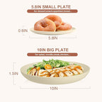 Wheat Straw Dishes Set Service for 8, Reusable Plastic Dinnerware Set 32 PCS, Kitchen Plates and Bowls sets, Unbreakable Microwave and Dishwasher Safe Camping Dishes for RV, Outdoor - Beige