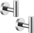 Bath Towel Hook 2 PCS, Angel Simple SUS304 Stainless Steel Kitchen Bathroom Towel Holder, Round Robe Hook Wall Mounted, Polished Chrome