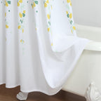Fabric Floral Shower Curtain, 78 Inch Long Yellow and Sage Green Flower Waterproof Bathroom Shower Curtains, 72" W x 78" H