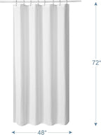 AmazerBath Waffle Shower Curtain White, Stall Shower Curtain 48 x 72 Inches, Fabric Curtain Heavy Duty 240GSM, Hotel Quality Bathroom Curtains